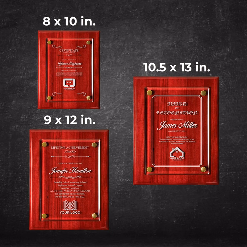 Rosewood Magnet Acrylic Floating Piano Plaque (8'' X 10'')