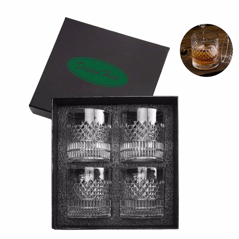 Whiskey Glasses Set of 4 Gift Box