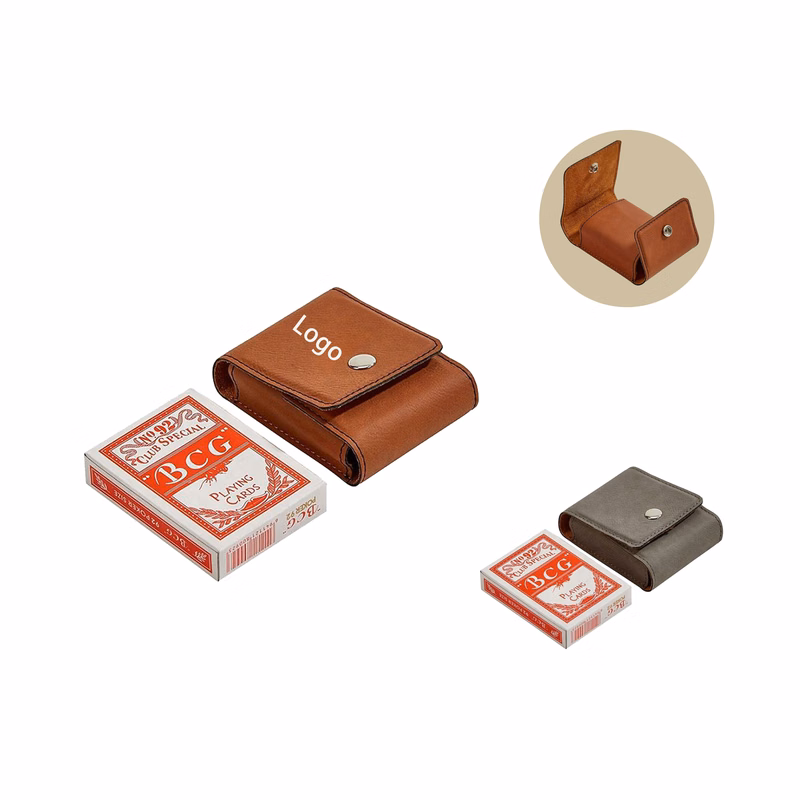 Vegan Leather Playing Card Holder with Card