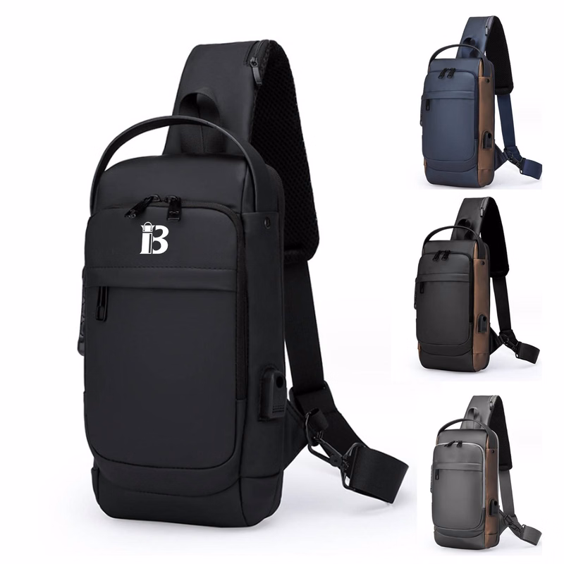 Men's Sports Chest Bag With Usb Charging Port