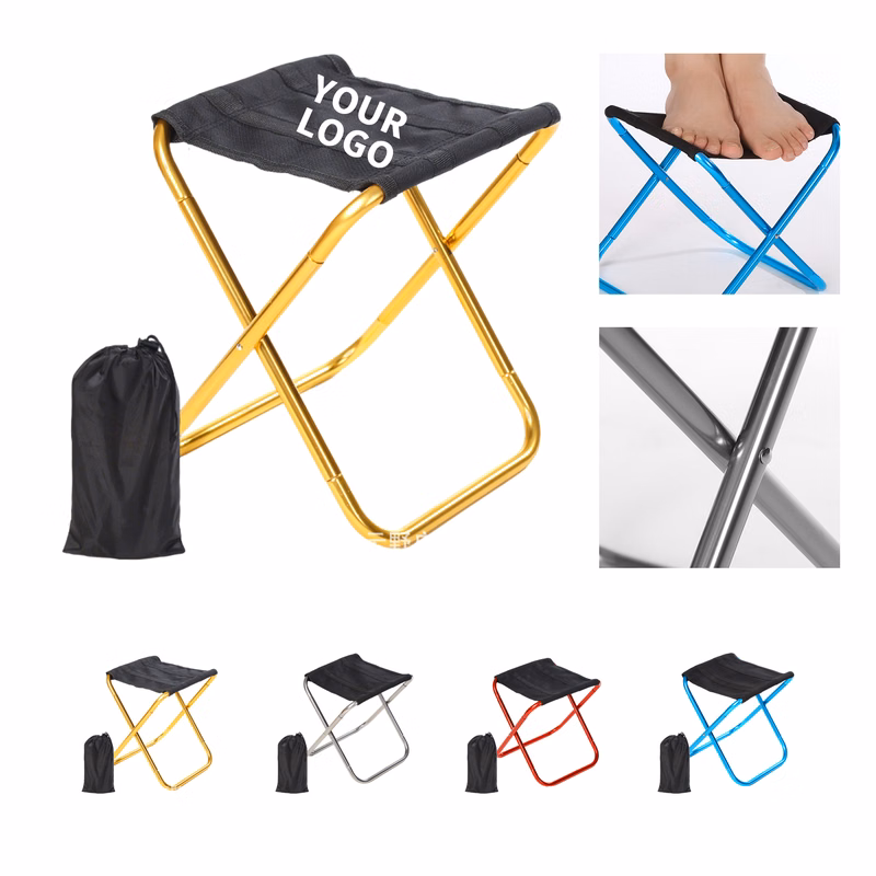 Portable Folding Camp Stool With Aluminum Frame