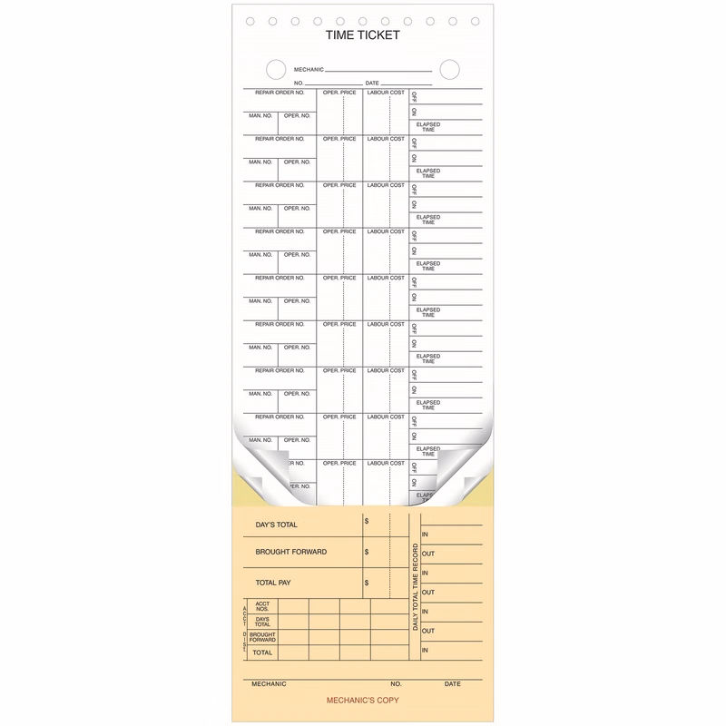 Automotive Service Technician Time Tickets