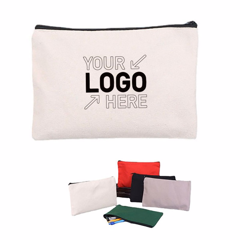 Multipurpose Canvas Pouch With Color Zipperd