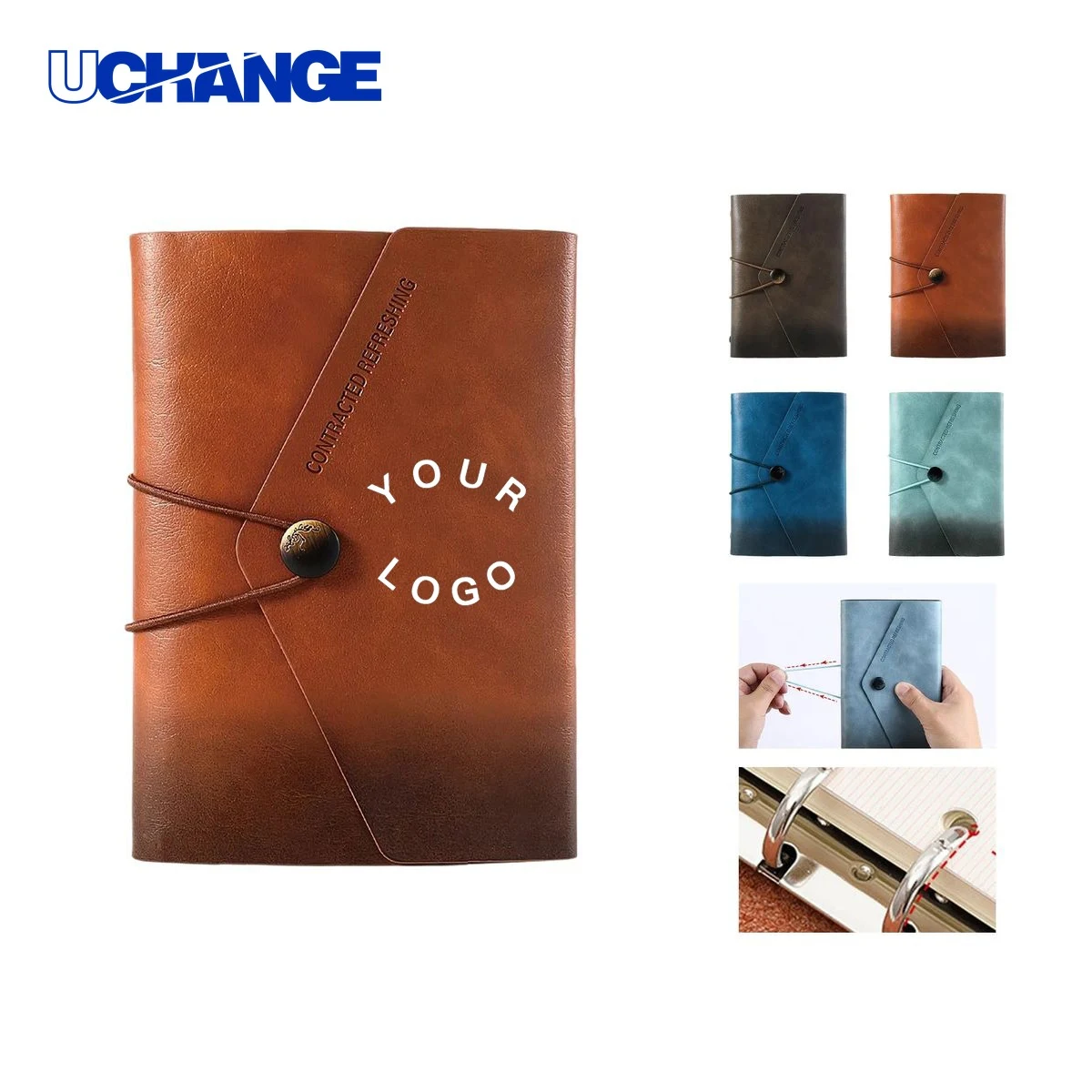 PU Leather Notebook Journal 7.4 Inch Portable Slim Body 1