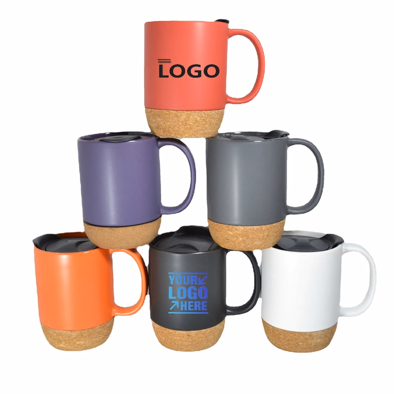 14 Oz Cork Bottom Ceramic Mug MOQ 50PCS