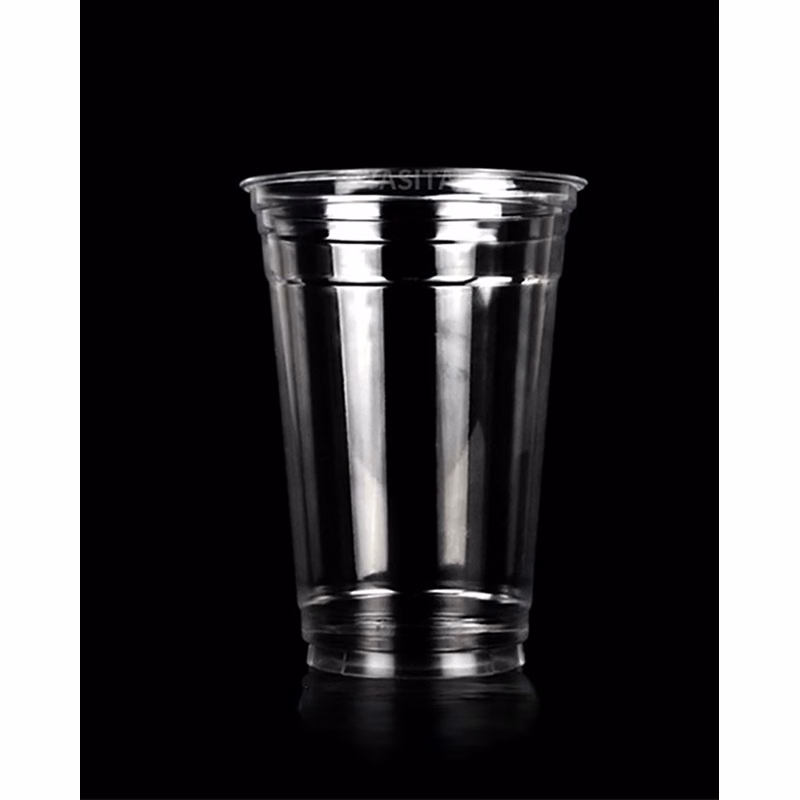 PLA material cold cups with lids and straws
