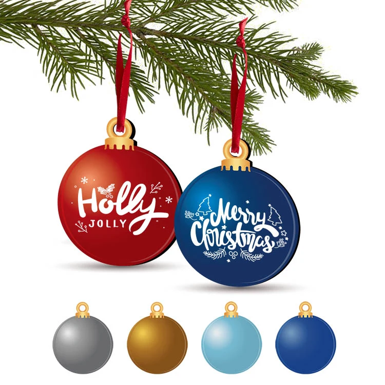 Free Shipping 3.5" Solid Color Christmas Ornament - Snowball 1