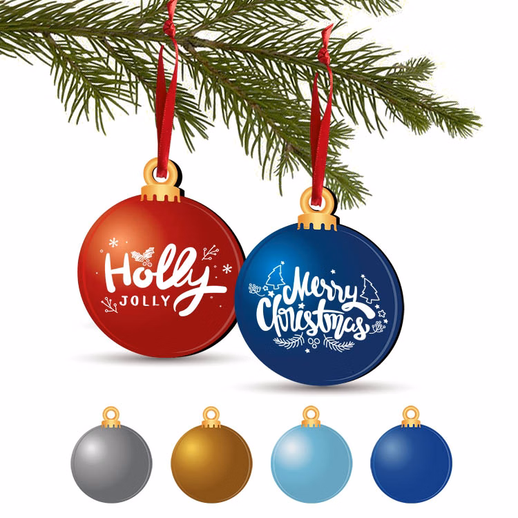 Free Shipping 3.5" Solid Color Christmas Ornament - Snowball