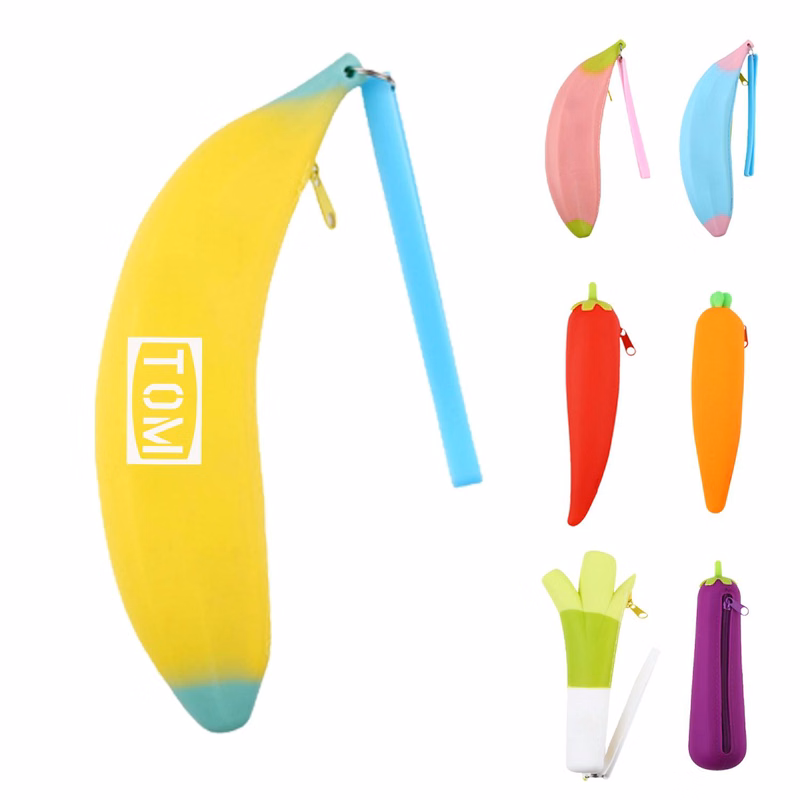 Fruit And Vegetable Student Stationery Silicone Pencil Case