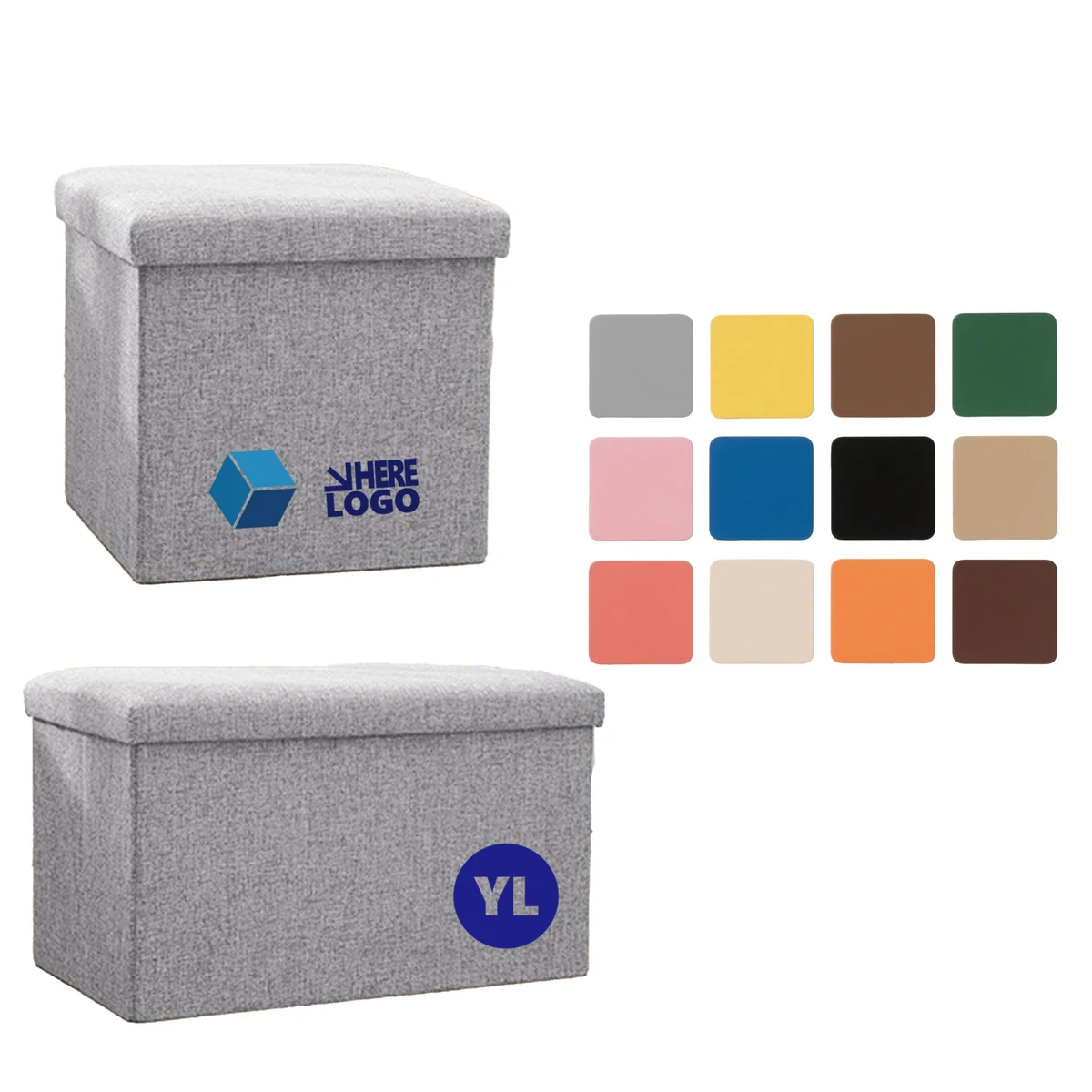 Foldable Fabric Storage Ottoman 1