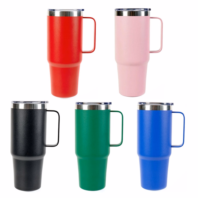 40 Oz. Stainless Steel Double Wall Tumbler With Handle