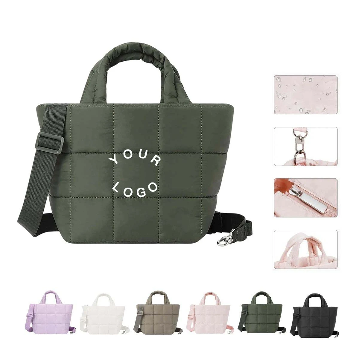 Quilted Casual Shoulder Bag with Adjustable Strap 1