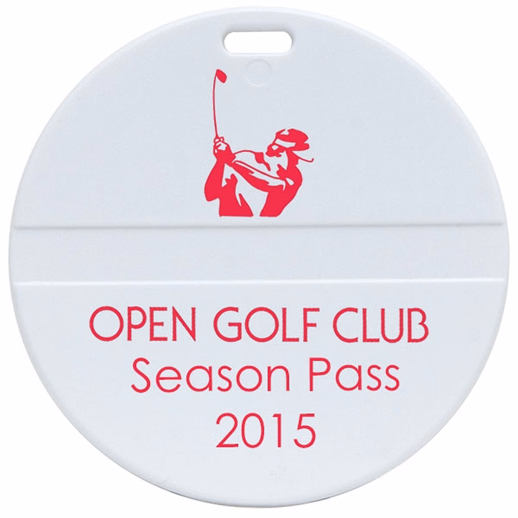 Round Golf Bag Tag w/ Clear Loop Strap