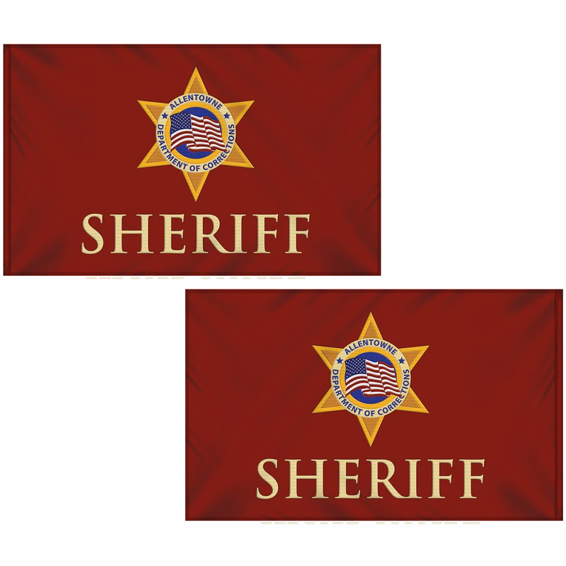 5' x 8' Double Sided Embroidered Flag with Pole Sleeve