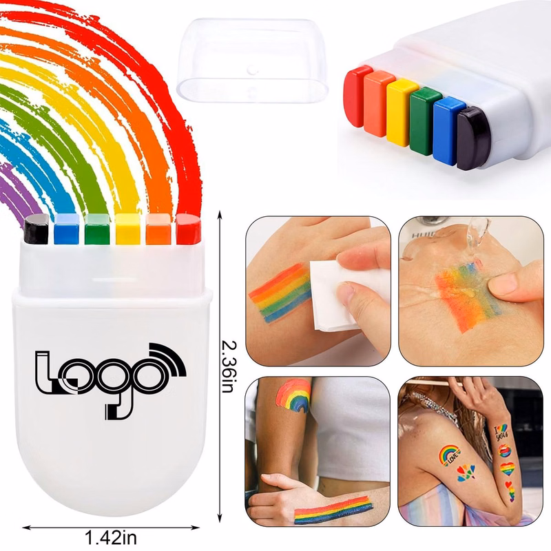 6 Colors Rainbow Face Paint Crayon