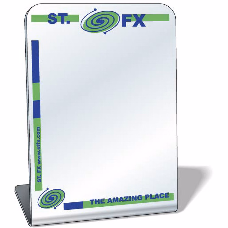 Free-Standing Acrylic Plastic Mirror, 3"x3.9" Rectangle, Spot Colours