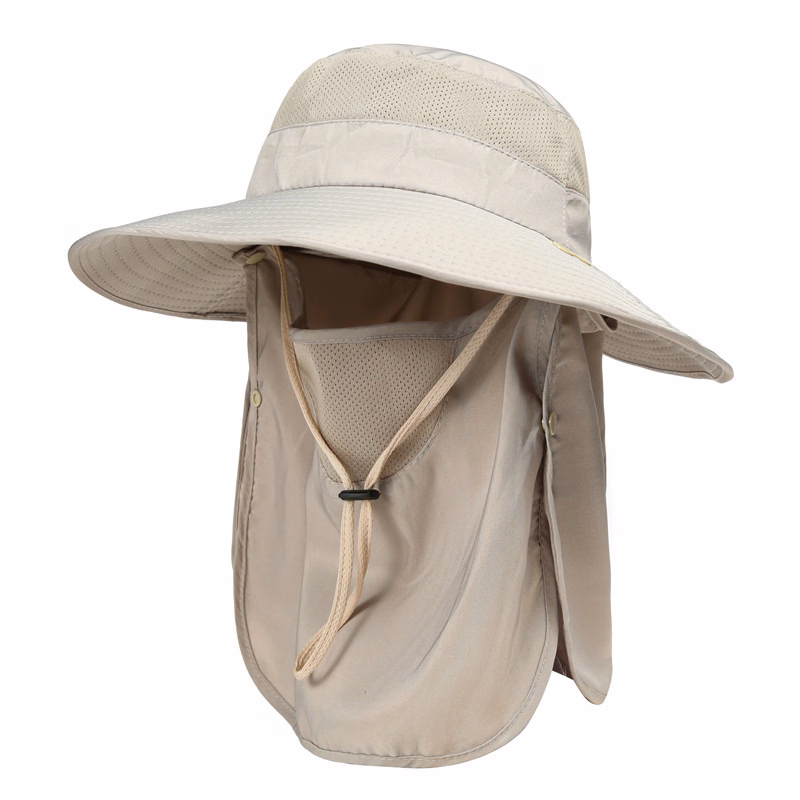 Outdoor Mesh Sun/fishing Hat With Neck Cape