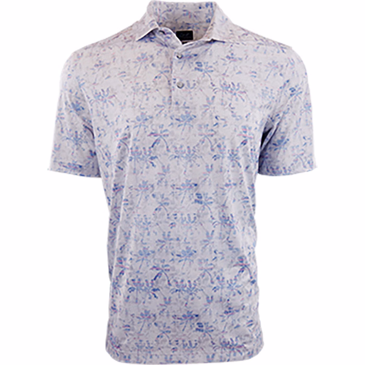 Greg Norman Crosshatch Palm ML75 Stretch Polo