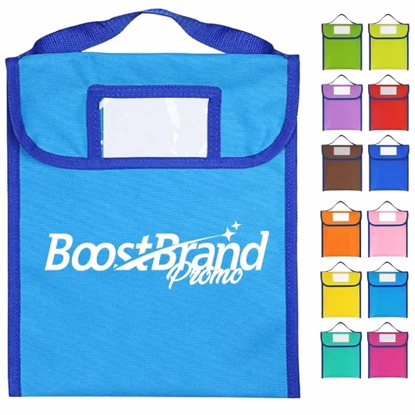 Custom Non-Woven Document File Tote with Clear ID Window & Handle — Event Giveaway