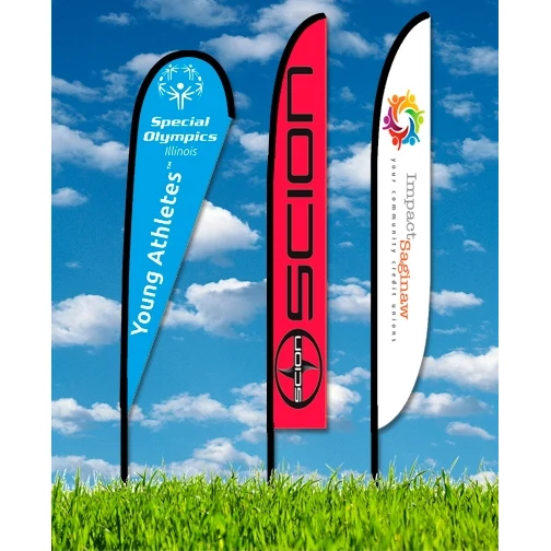 Zoom 6 Flag w/ Stand - 19.7ft Single Sided Graphic 1