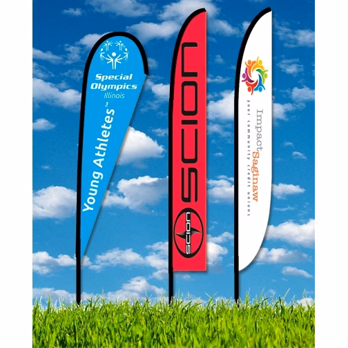 Zoom 6 Flag w/ Stand - 19.7ft Single Sided Graphic