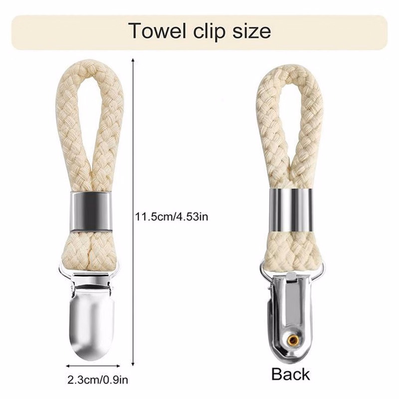 Bathroom Metal Cotton Rope Bath Towel Clip Keychain