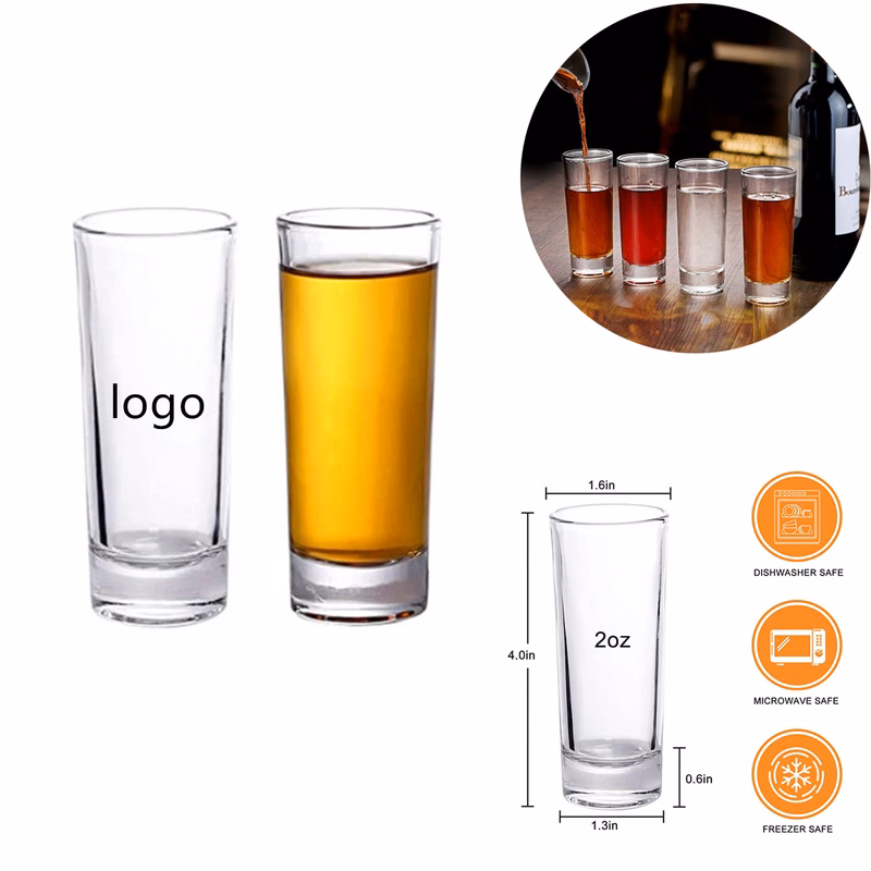 2 Oz Clear Tall Shot Glass with Heavy Base