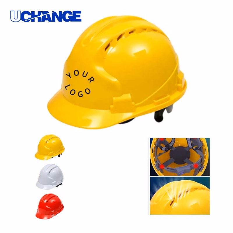 Hard Hat Helmet with Impact Resistant Shell for Job Sites