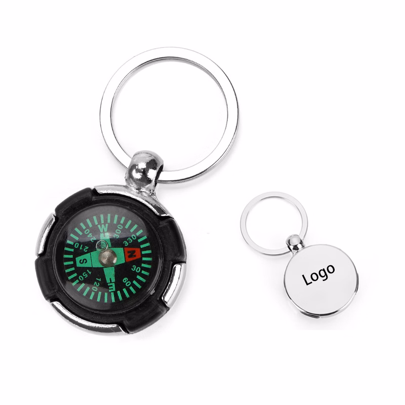2 in 1 Metal Key Ring and Compass