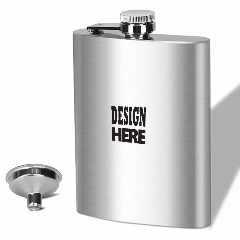 8 Oz Flask Stainless Steel with Funnel