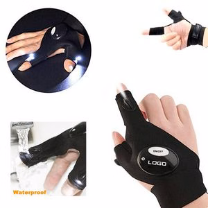 Hands Free LED Flashlight Gloves With Adjustable Strap