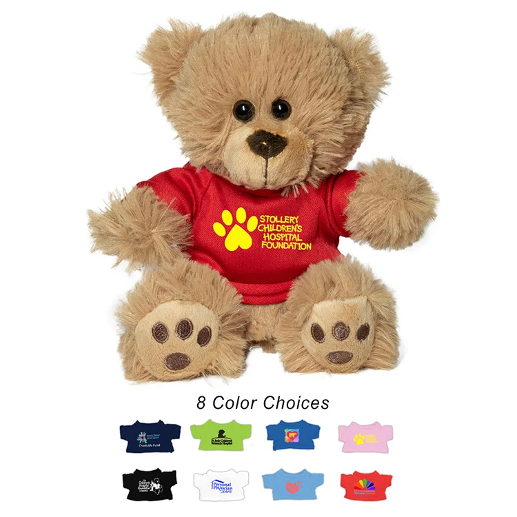 Ted T. Bear" 6" Plush Teddy Bear With Choice of T-Shirt Color 1