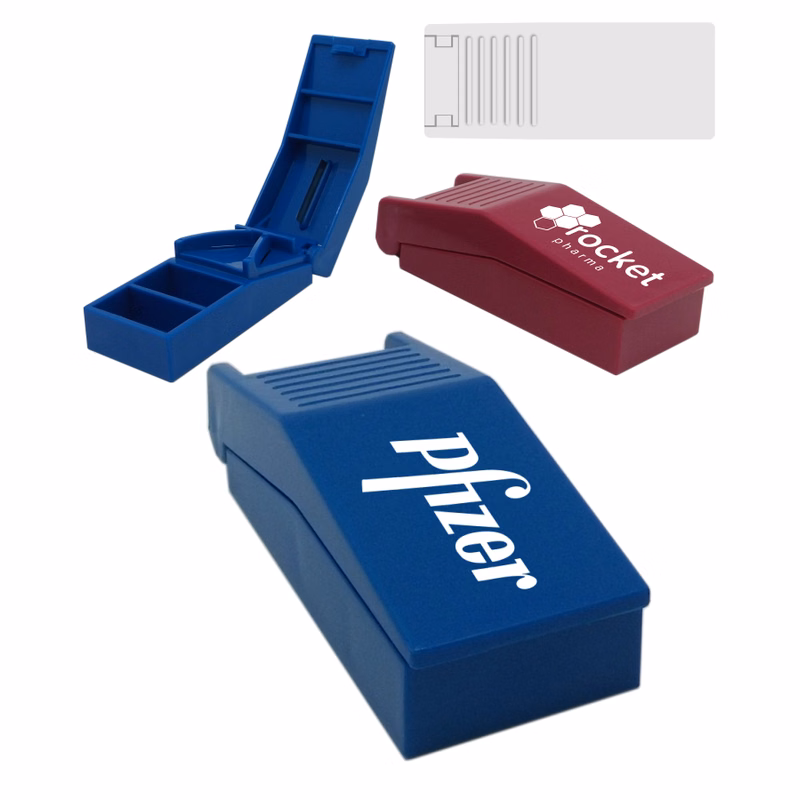 Pill Box with Pill Splitter - One Color