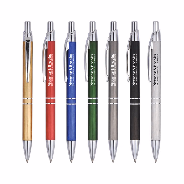 Click-Action Double Ring Ballpoint Metal Pen