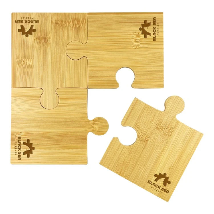 Puzzle Bamboo Coaster Set 1
