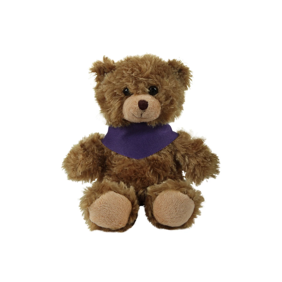 soft plush Mocha Curly Sitting Bear with bandana 1