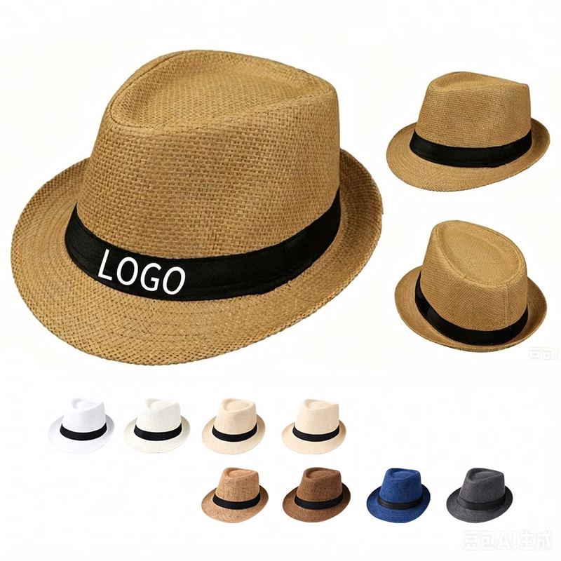 Paper Straw Vintage British Trilby Hat