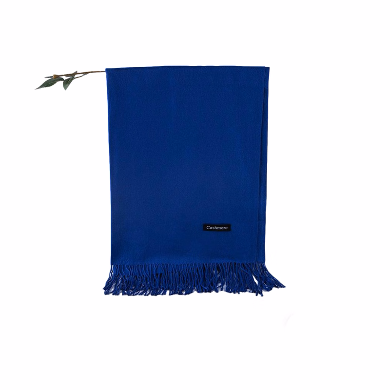 Soft Imitation Cashmere Woven Scarf With Fringe 71" By 28"