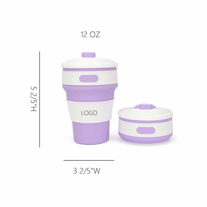 12 OZ Portable Foldable Silicone Coffee Cup