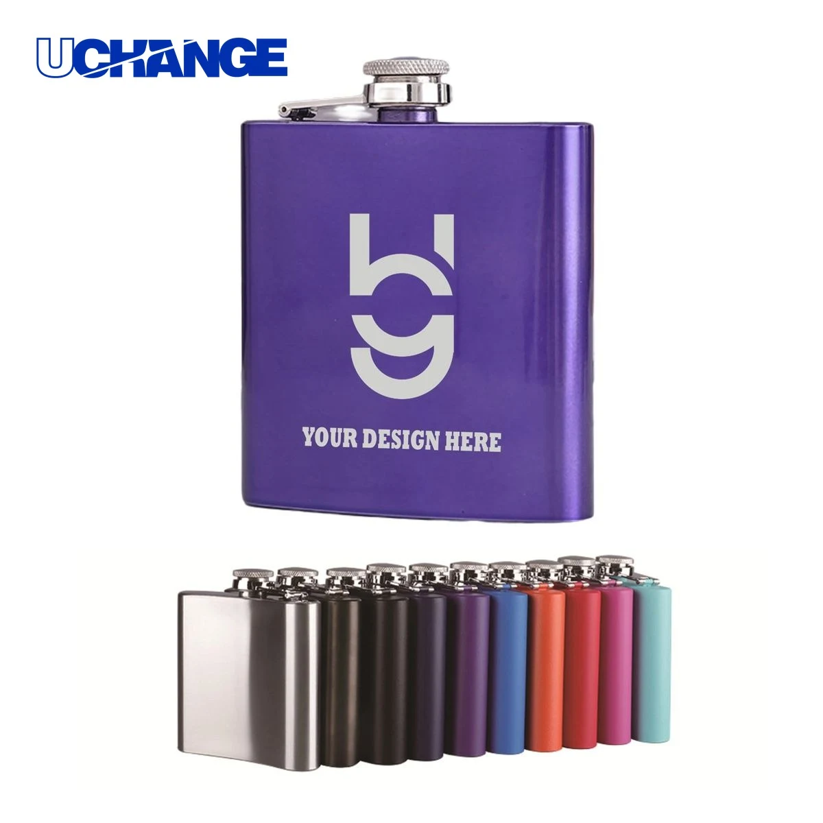Stainless Steel Flask Container (7oz.), custom water bottle with logo imprint 1