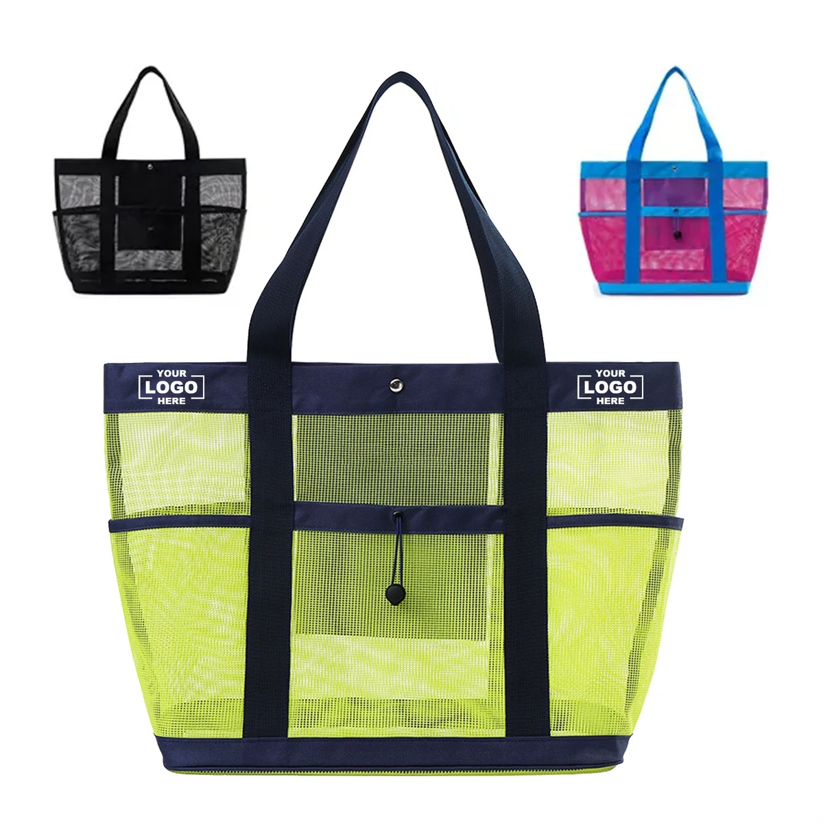 Oversized Mesh Beach Tote Bag, custom tote bag with logo imprint 1