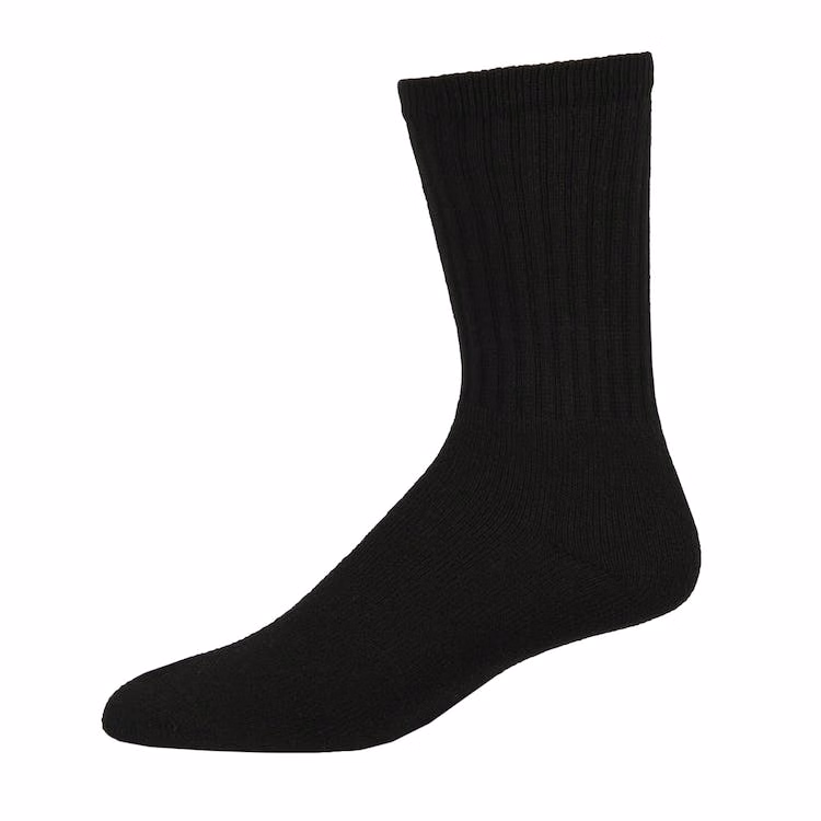 Youth Crew Sports Socks - Black Size 6-8