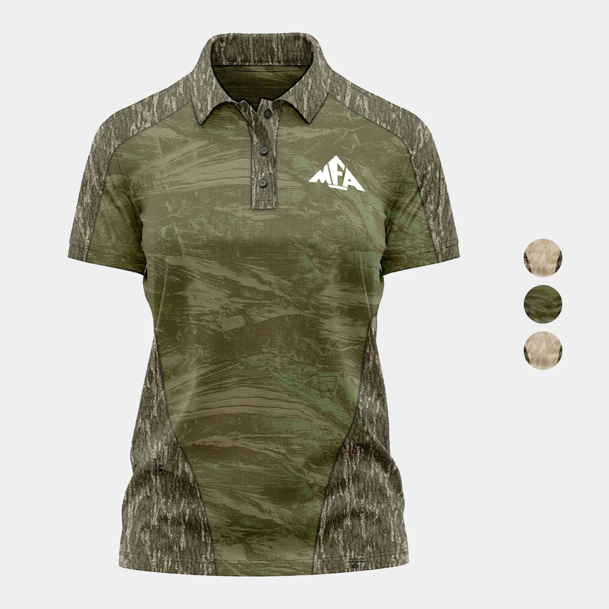 Mossy Oak® Women's 4.4 oz. Polyester Interlock Raglan Polo Shirt 1