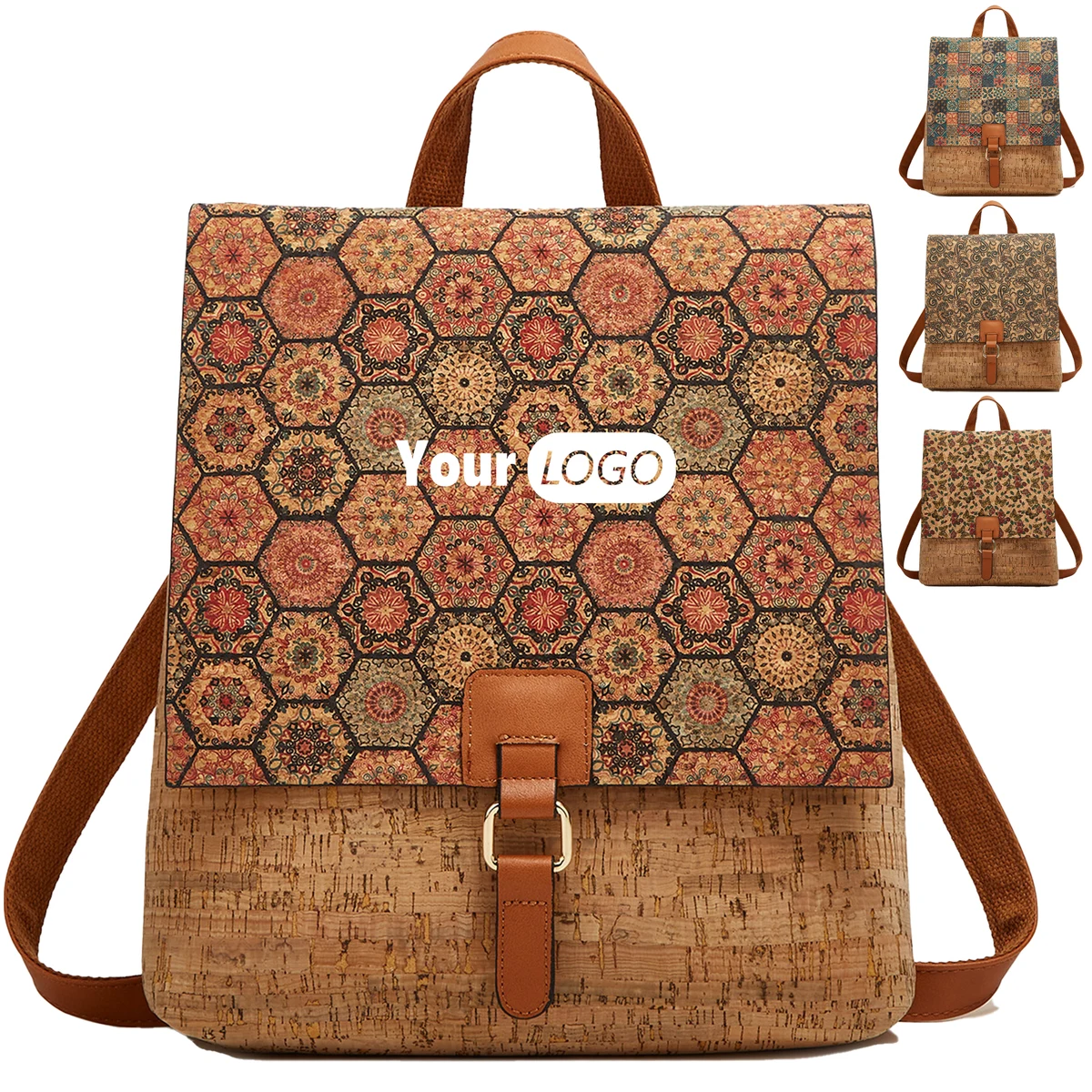 Polyester Large Capacity Retro Printed Backpack 1