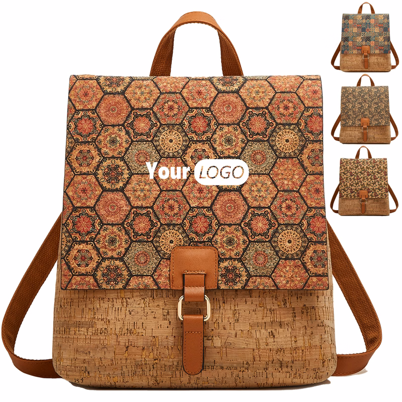 Polyester Large Capacity Retro Printed Backpack