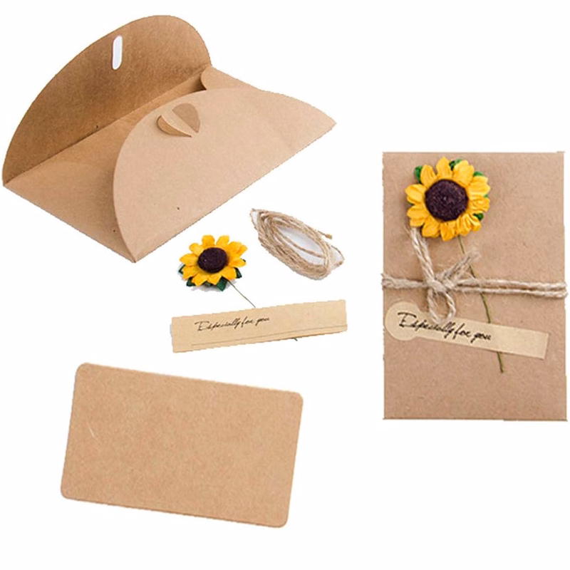 Dried Flowers Greeting Envelopes Card