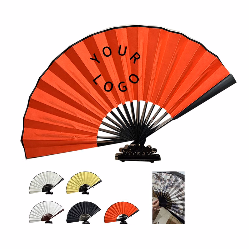 Bamboo Silk Fan with Classic Foldable Design and Grip