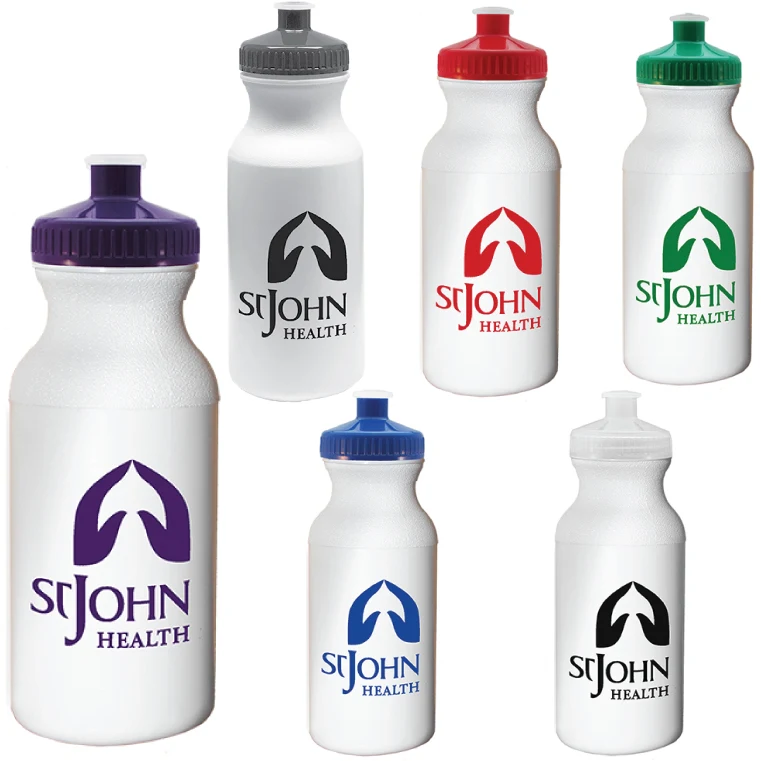 20 oz Plastic Water Bottle - Bike Bottle - USA Made - HDPE Plastic 1