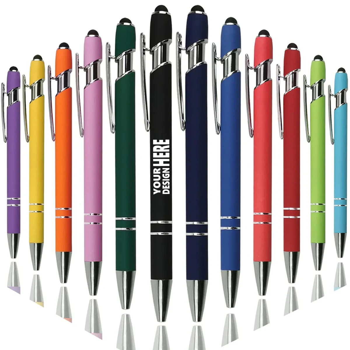 Customizable Aluminum Stylus Ballpoint Pen - 5.5" 1