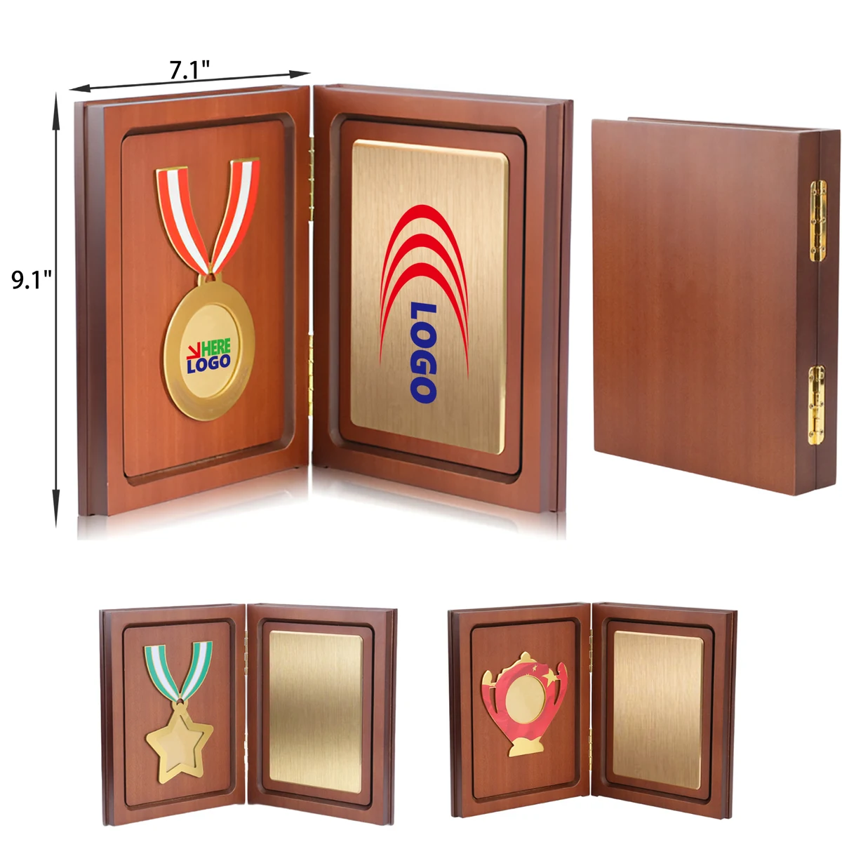 MOQ 3 PCS Meaningful Metal Medal With Wooden Cover 1